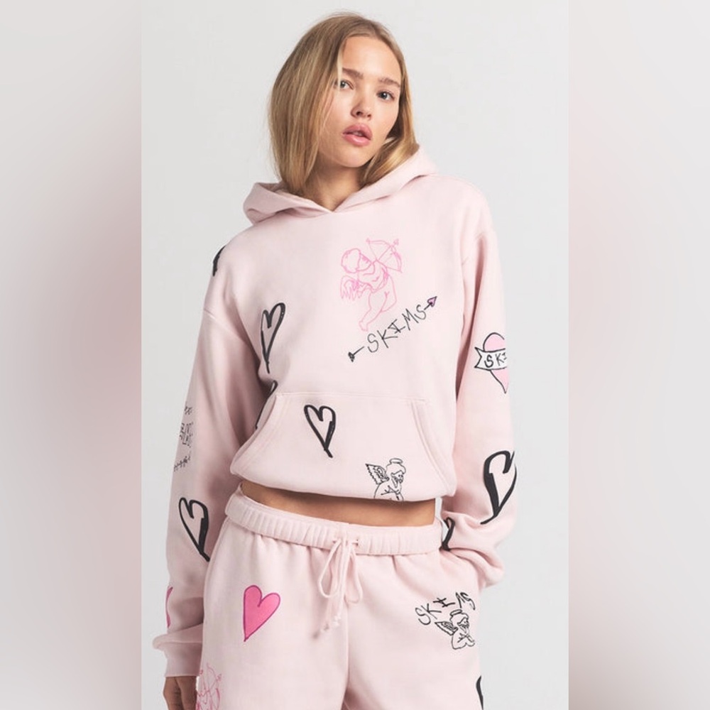 SKIMS Pink Graphic Hoodie